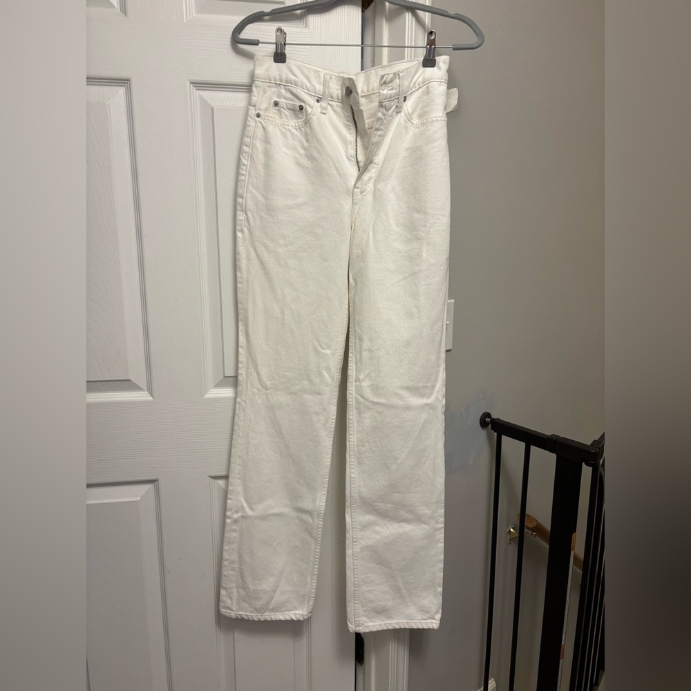 A.L.C Women’s White Straight Wide Leg Jeans Size 27